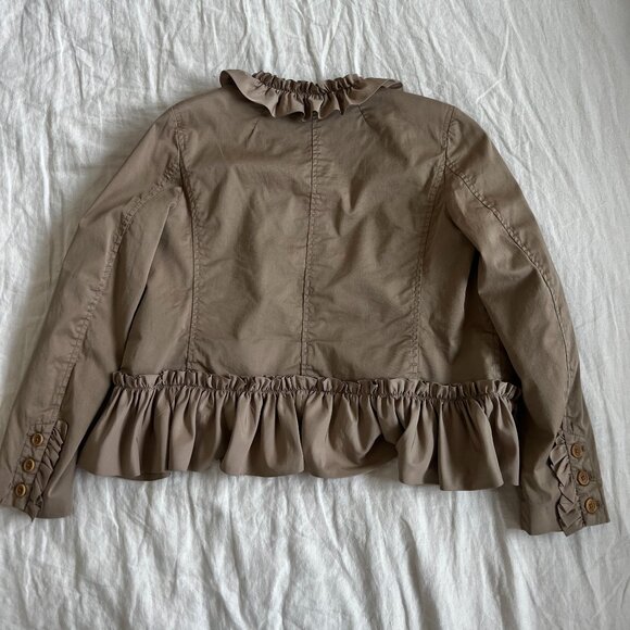 J. Crew Ruffle Chino Jacket in Tan - Picture 6 of 11